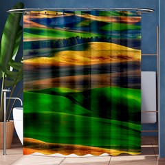 Grassland Nature Palouse Green Field Hill Sky Butte Shower Curtain 60  X 72  (medium)  by Bakwanart