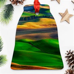 Grassland Nature Palouse Green Field Hill Sky Butte Ornament (bell)