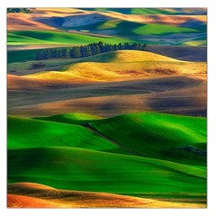 Grassland Nature Palouse Green Field Hill Sky Butte Square Satin Scarf (36  X 36 ) by Bakwanart