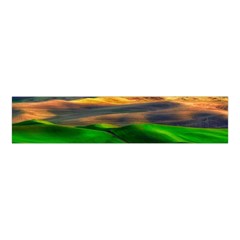 Grassland Nature Palouse Green Field Hill Sky Butte Velvet Scrunchie by Bakwanart