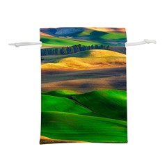 Grassland Nature Palouse Green Field Hill Sky Butte Lightweight Drawstring Pouch (m) by Bakwanart