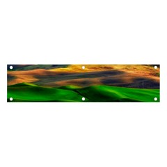 Grassland Nature Palouse Green Field Hill Sky Butte Banner And Sign 4  X 1  by Bakwanart