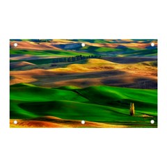 Grassland Nature Palouse Green Field Hill Sky Butte Banner And Sign 5  X 3  by Bakwanart