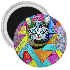 Kitten Cat Pet Animal Adorable Fluffy Cute Kitty 3  Magnets by 99art