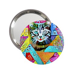 Kitten Cat Pet Animal Adorable Fluffy Cute Kitty 2 25  Handbag Mirrors by 99art