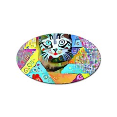 Kitten Cat Pet Animal Adorable Fluffy Cute Kitty Sticker (oval) by 99art