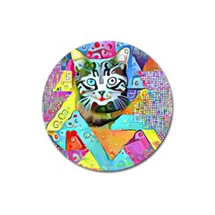 Kitten Cat Pet Animal Adorable Fluffy Cute Kitty Magnet 3  (round) by 99art