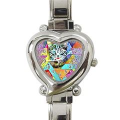 Kitten Cat Pet Animal Adorable Fluffy Cute Kitty Heart Italian Charm Watch