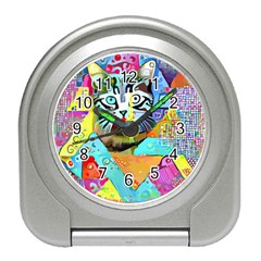 Kitten Cat Pet Animal Adorable Fluffy Cute Kitty Travel Alarm Clock by 99art