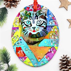 Kitten Cat Pet Animal Adorable Fluffy Cute Kitty Ornament (oval Filigree) by 99art