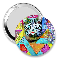 Kitten Cat Pet Animal Adorable Fluffy Cute Kitty 3  Handbag Mirrors by 99art