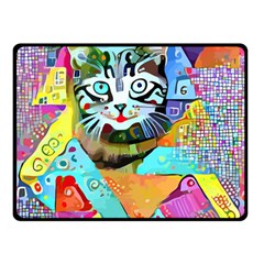 Kitten Cat Pet Animal Adorable Fluffy Cute Kitty Two Sides Fleece Blanket (small) by 99art