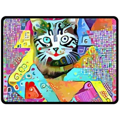 Kitten Cat Pet Animal Adorable Fluffy Cute Kitty Two Sides Fleece Blanket (large) by 99art