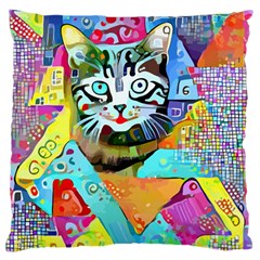 Kitten Cat Pet Animal Adorable Fluffy Cute Kitty Large Premium Plush Fleece Cushion Case (one Side) by 99art