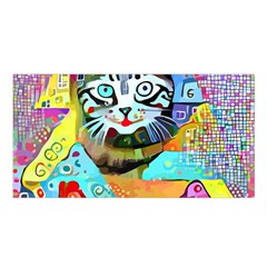 Kitten Cat Pet Animal Adorable Fluffy Cute Kitty Satin Shawl 45  X 80  by 99art