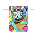 Kitten Cat Pet Animal Adorable Fluffy Cute Kitty Lightweight Drawstring Pouch (M) Front