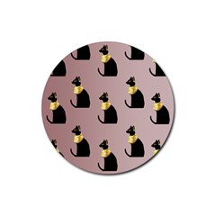 Cat Egyptian Ancient Statue Egypt Culture Animals Rubber Coaster (round) by 99art