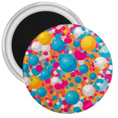 Circles Art Seamless Repeat Bright Colors Colorful 3  Magnets by 99art