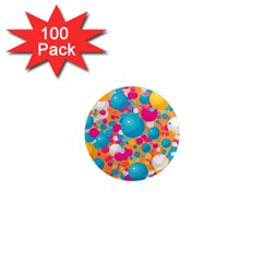 Circles Art Seamless Repeat Bright Colors Colorful 1  Mini Magnets (100 Pack)  by 99art