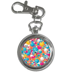 Circles Art Seamless Repeat Bright Colors Colorful Key Chain Watches by 99art