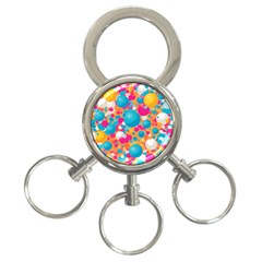 Circles Art Seamless Repeat Bright Colors Colorful 3-ring Key Chain by 99art