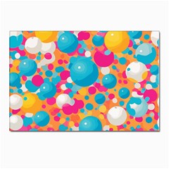 Circles Art Seamless Repeat Bright Colors Colorful Postcard 4 x 6  (pkg Of 10)