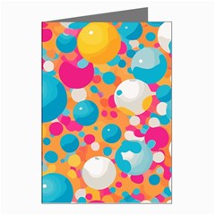 Circles Art Seamless Repeat Bright Colors Colorful Greeting Cards (pkg Of 8) by 99art