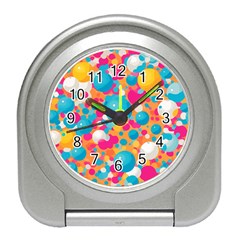 Circles Art Seamless Repeat Bright Colors Colorful Travel Alarm Clock