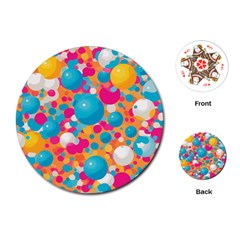 Circles Art Seamless Repeat Bright Colors Colorful Playing Cards Single Design (round) by 99art