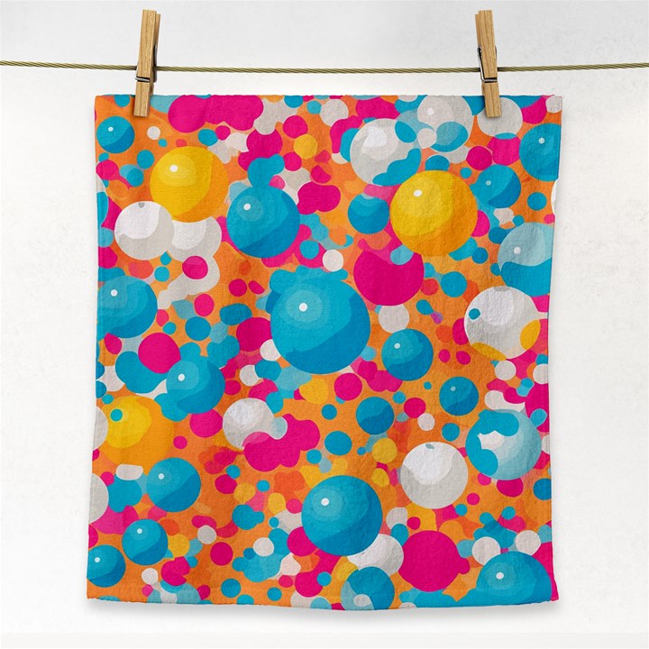 Circles Art Seamless Repeat Bright Colors Colorful Face Towel