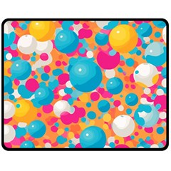 Circles Art Seamless Repeat Bright Colors Colorful Fleece Blanket (medium)