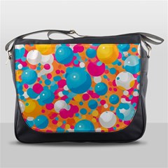 Circles Art Seamless Repeat Bright Colors Colorful Messenger Bag by 99art