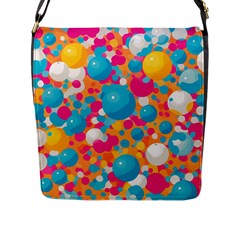 Circles Art Seamless Repeat Bright Colors Colorful Flap Closure Messenger Bag (l) by 99art