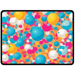 Circles Art Seamless Repeat Bright Colors Colorful Two Sides Fleece Blanket (large) by 99art