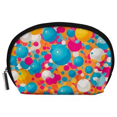 Circles Art Seamless Repeat Bright Colors Colorful Accessory Pouch (large) by 99art