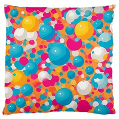 Circles Art Seamless Repeat Bright Colors Colorful Large Premium Plush Fleece Cushion Case (one Side) by 99art