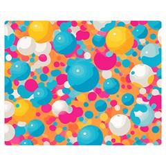 Circles Art Seamless Repeat Bright Colors Colorful Premium Plush Fleece Blanket (medium) by 99art