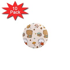 Bear Cartoon Background Pattern Seamless Animal 1  Mini Magnet (10 Pack)  by 99art