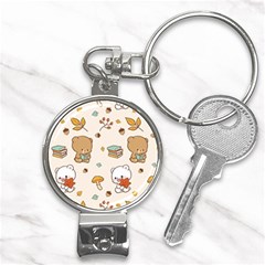 Bear Cartoon Background Pattern Seamless Animal Nail Clippers Key Chain by 99art