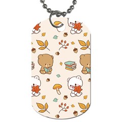 Bear Cartoon Background Pattern Seamless Animal Dog Tag (one Side) by 99art