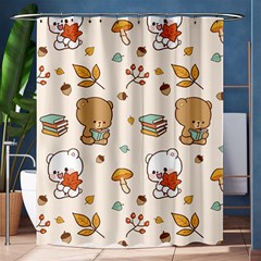 Bear Cartoon Background Pattern Seamless Animal Shower Curtain 60  X 72  (medium)  by 99art