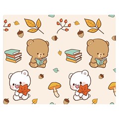 Bear Cartoon Background Pattern Seamless Animal Two Sides Premium Plush Fleece Blanket (medium) by 99art