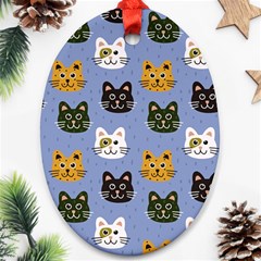 Cat Cat Background Animals Little Cat Pets Kittens Ornament (oval) by 99art