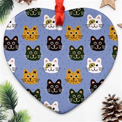 Cat Cat Background Animals Little Cat Pets Kittens Ornament (heart) by 99art