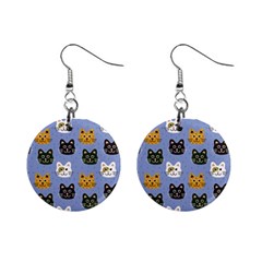 Cat Cat Background Animals Little Cat Pets Kittens Mini Button Earrings by 99art