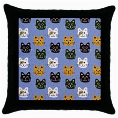 Cat Cat Background Animals Little Cat Pets Kittens Throw Pillow Case (black) by 99art