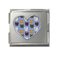 Cat Cat Background Animals Little Cat Pets Kittens Mega Link Heart Italian Charm (18mm) by 99art