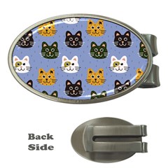 Cat Cat Background Animals Little Cat Pets Kittens Money Clips (oval)  by 99art