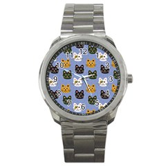 Cat Cat Background Animals Little Cat Pets Kittens Sport Metal Watch by 99art