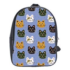 Cat Cat Background Animals Little Cat Pets Kittens School Bag (large) by 99art